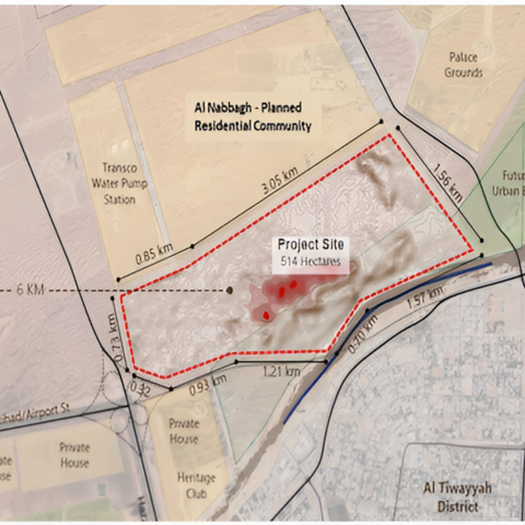 Location map of the Al Metlaa project site in Al Ain